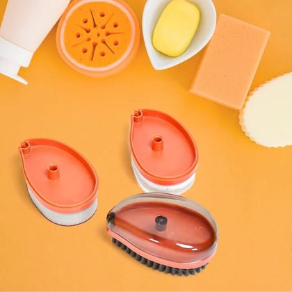 3-Pack Wet & Dry Cleaning Brush Set  Multipurpose Plastic Scrubber for Kitchen, Bathroom & Home Use  Ergonomic & Durable Design (Multicolor)
