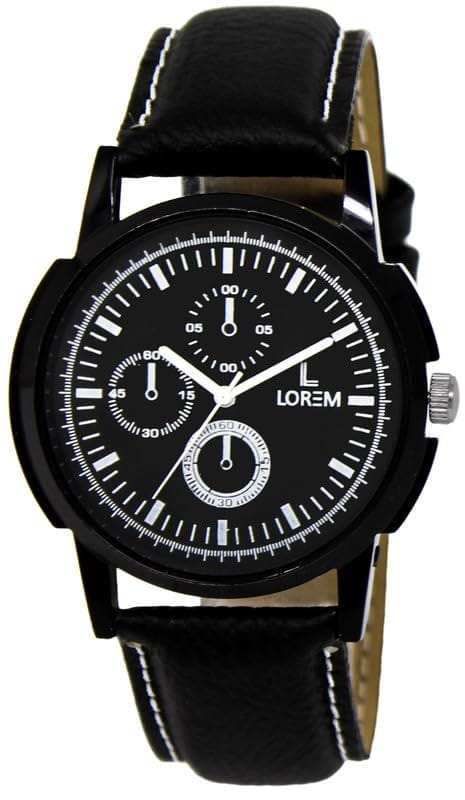 LOREM Black & White Glossy Finish Analog Watch for Men LR13-UF