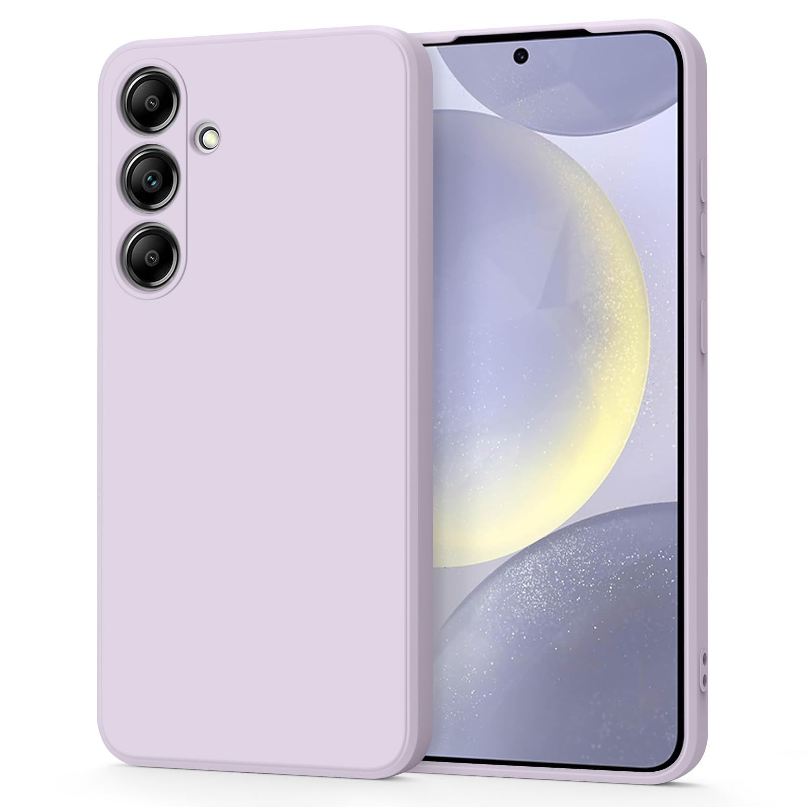Tobfit Silicone Phone Case Compatible with Samsung Galaxy S24 5G, Soft Protective Smart Phone Back Cover for Women Men, Durable Anti-Scratch Shockproof Phone Cover for Samsung Galaxy S24(Light Purple) Light Purple