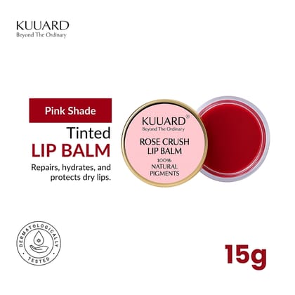 Kuuard Pink shade Lip Balm | Hydrating, Nourishing & Color-Boosting for Soft, Smooth Lips | Rose Petal & Mango Seed Butter
