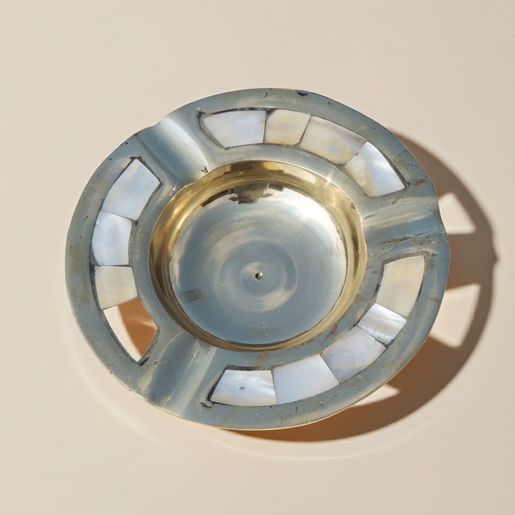 Brass Ashtray | Handcrafted Home Decor, Height : 0.8 Inch (ZMAS157 E)