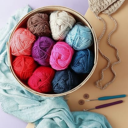 Assorted Multi-Color Wool Yarn Set for Knitting and Crochet