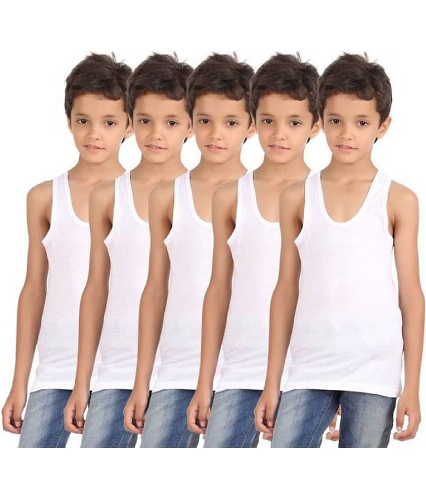 Hap Kings Pack of 5 Boys Cotton Blend ( White )