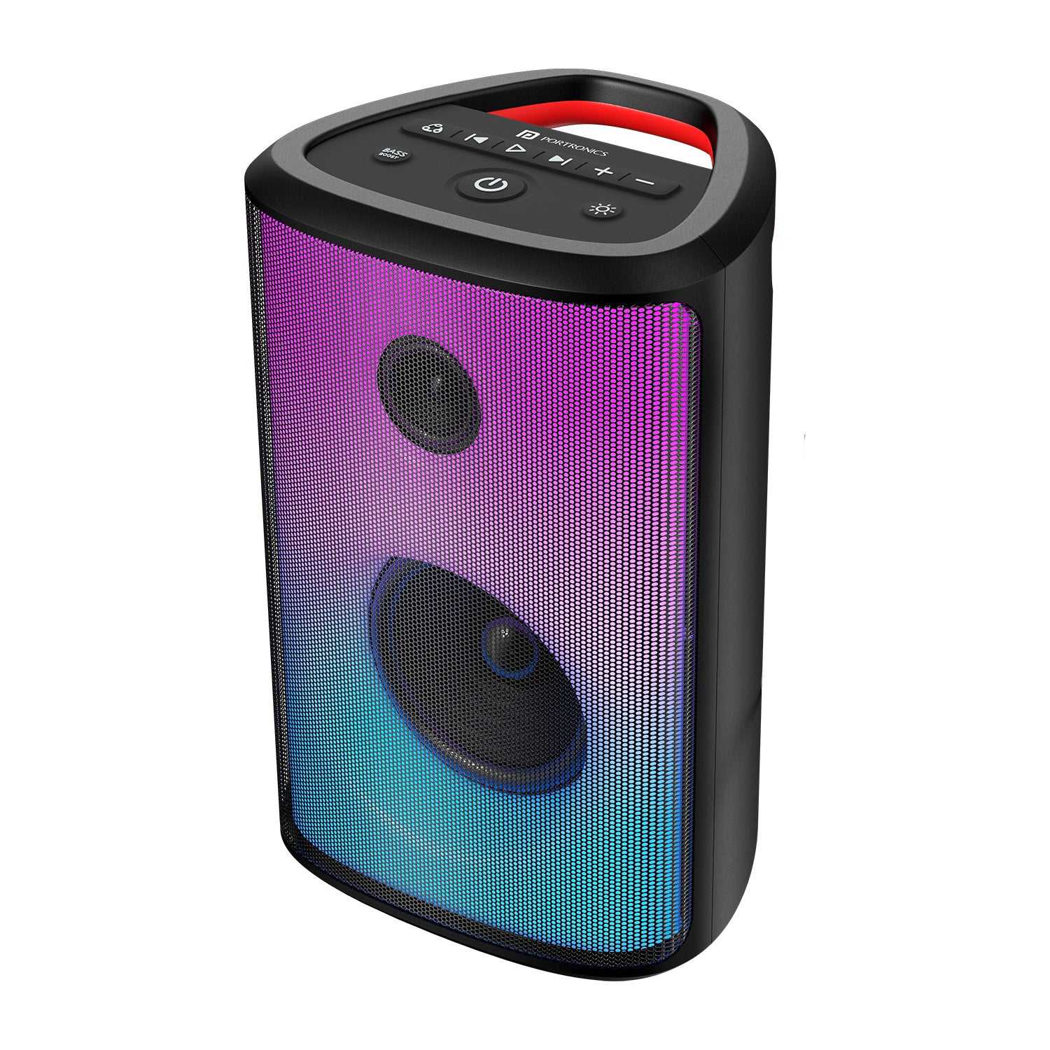 Portronics Dash 8 60W Bluetooth Party Speaker with Bass Boost Technology, Upto 6 Hours Playtime, Wired Karaoke Mic, TWS Mode, USB, AUX in, BT 5.3v, Full Screen LED Effect, Type C Charging