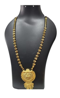 Gold Plated Traditional Marathi Mangalsutra Necklace for Women