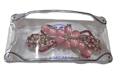 Pink Rhinestone Flower Hair Clip - Elegant Hair Accessories for Women and Girls