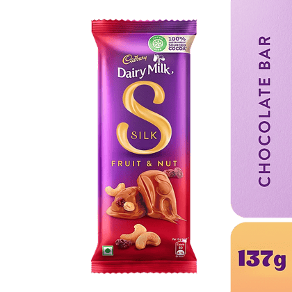 Cadbury Dairy Milk Silk Fruit & Nut Chocolate Bar, 137 G Cadbury Dairy Milk Silk Fruit & Nut Chocolate Bar, 137 G
