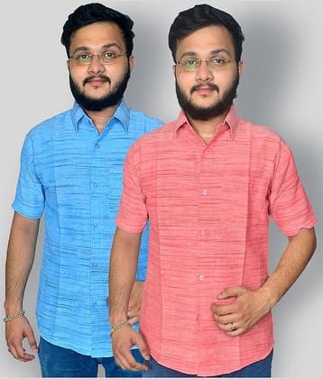 DESHBANDHU DBK - Multicolor Cotton Regular Fit Men's Formal Shirt (Pack of 2)