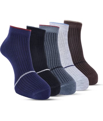 TF Pack of 5 Men's Cotton Blend Ankle Length Socks ( Multicolor )