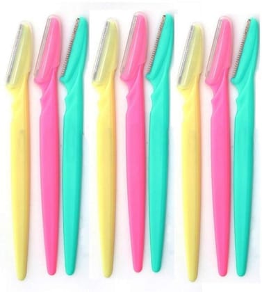 Elecsera Set of 9 Pcs Eyebrow, Neck, Face, Upper Lips as well as Unnecessary Hairs Elsewhere Shaping Trimmer Shaper Shaver Razor Tool Disposable Razor (Pack of 9) (Pack of 9)