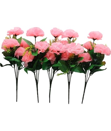 Hidooa - Pink Carnations Artificial Flower ( Pack of 5 )