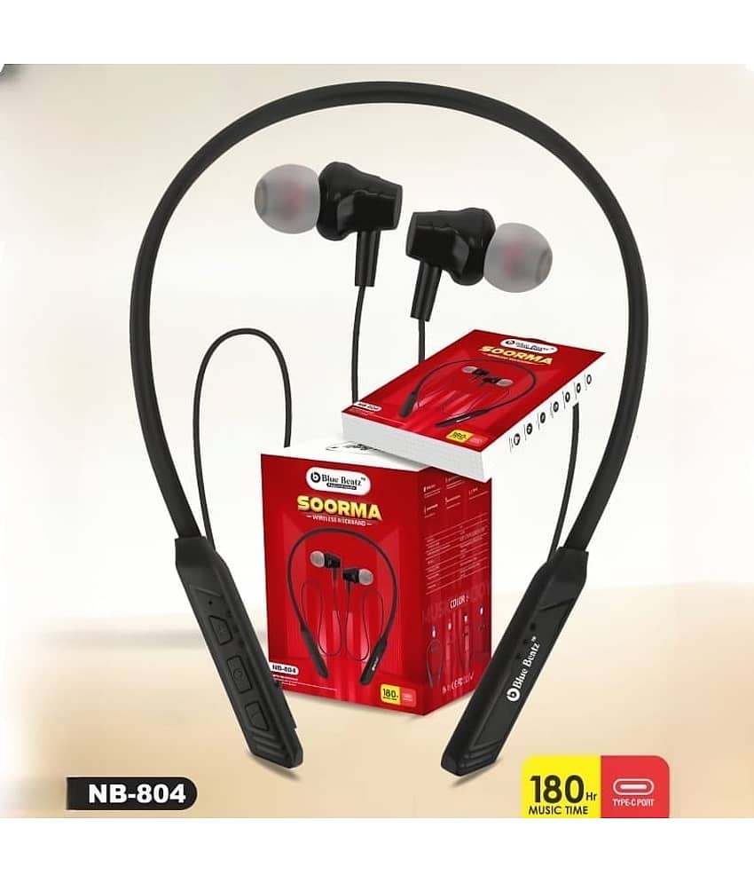 CHARKEE NB-804 Wireless Neckband In-the-ear Bluetooth Headset with Upto 20h Talktime Music Controls - Black