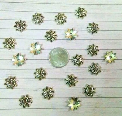 Antique Silver Shape designer Bead Cap - Design 1