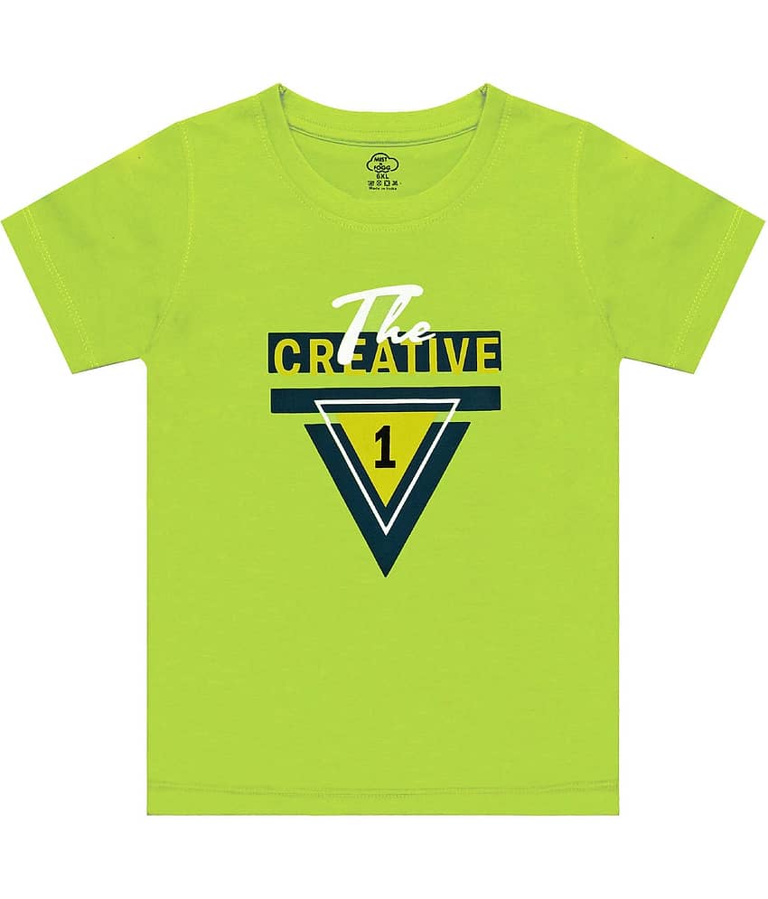 MIST N FOGG Pack of 1 Boys Cotton T-Shirt ( Green )