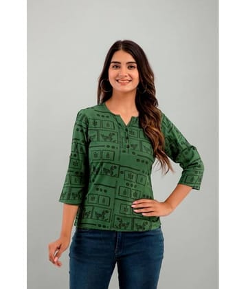 NeshamaKurti Women's Rayon Regular Top ( Green )