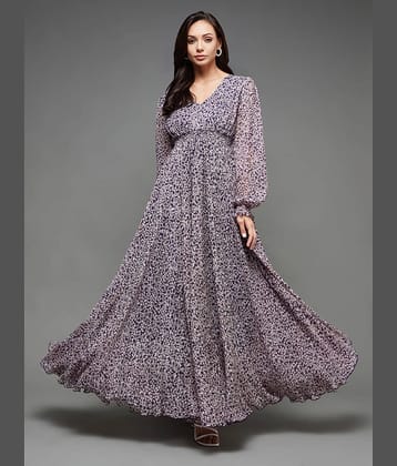 Miss Chase Women Chiffon Printed Fit & Flare Dress ( Multi Color )