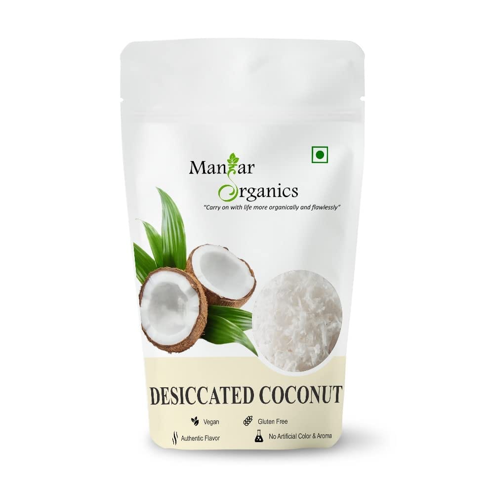 ManHar Organics Desiccated Coconut | Finely Grated & Natural  Gari Powder | Ideal for Baking, Cooking & Indian Sweets – 125gm