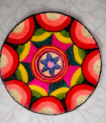 Floor Rangoli Design Backdrop