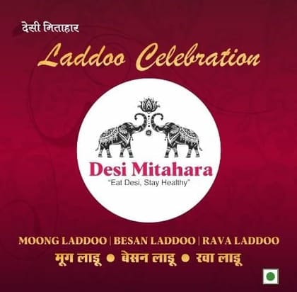 Desi Mitahara's Desi Mitahara Healthy Laddoo Pack - Moong, Besan, Rava - Traditional Indian Sweet - Purely Homemade - 480g Pack - No Artificial Colours- Suitable for All Ages Desi Mitahara's Desi Mitahara Healthy Laddoo Pack - Moong, Besan, Rava - Traditional Indian Sweet - Purely Homemade - 480g Pack - No Artificial Colours- Suitable for All Ages