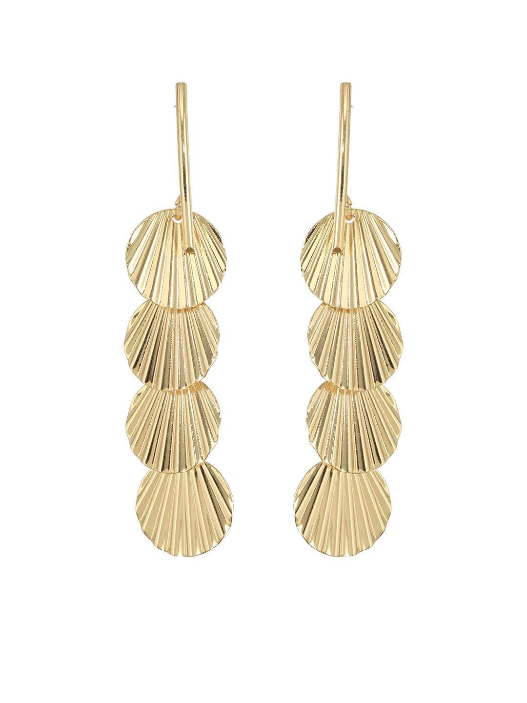 Anti-Tarnish Gold Plated Geometric Drop Down Eaarings