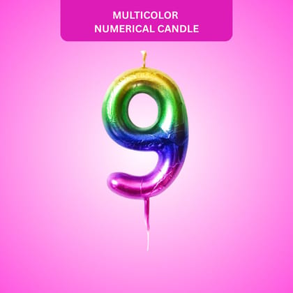 Number 9 Multicolor Candle - 1PC