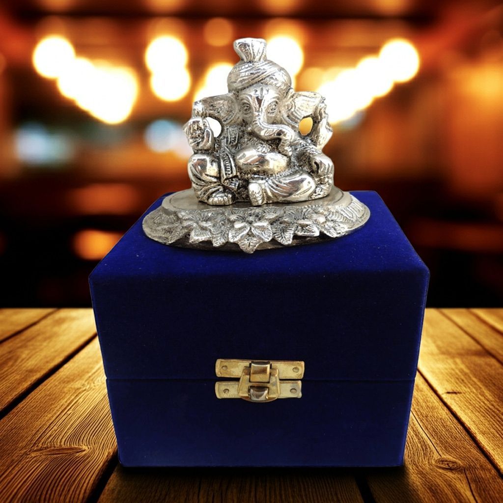 Aluminium  Showpiece Pagdi Ganesh Ji (ASMAS068 A)