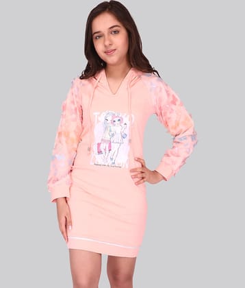 Cutecumber Polyester Shift Dress For Girls ( Pack of 1 , Peach )