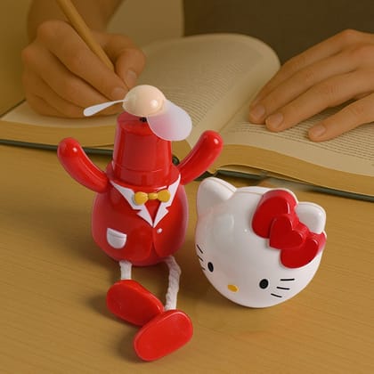 USB Cartoon Character Mini Table Fan for Kids (1 Pc)