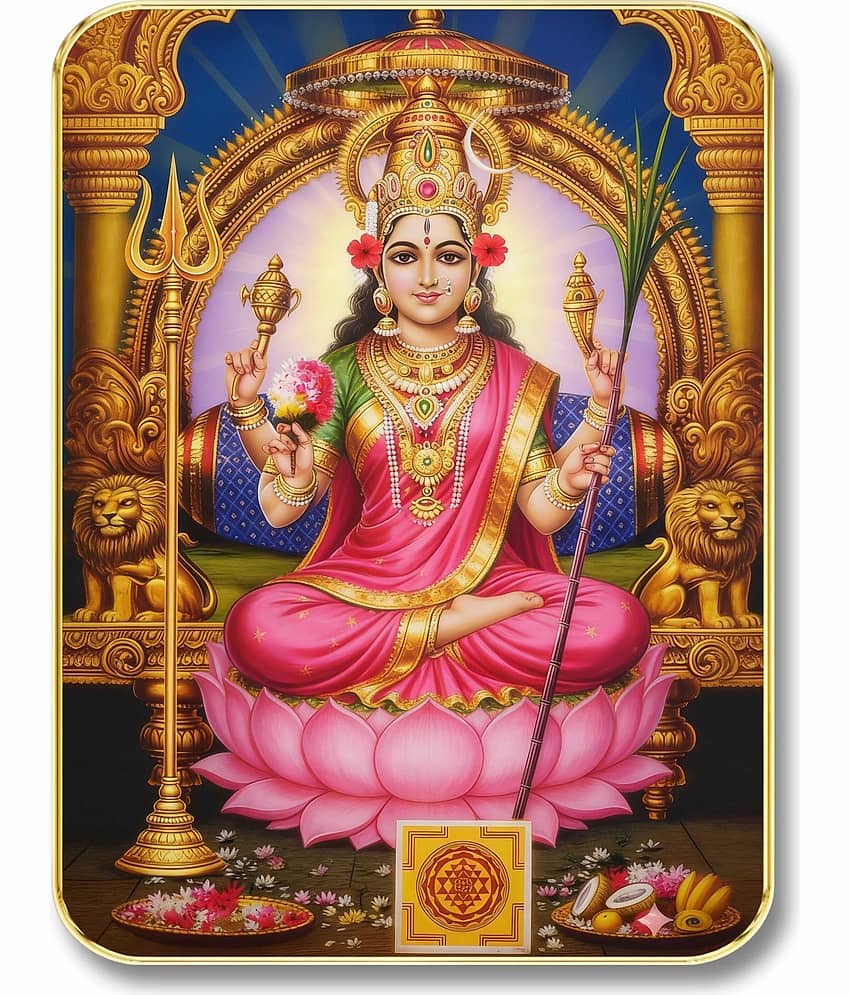 Livin'luxe Maa Lakshmi MDF Religious Wall Art with Table Top Stand & Wall Hanging Hole