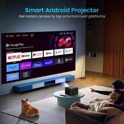 Portronics Beem 460 Projector, Bright and Sharp Display, Cinematic Sound Experience, Picture-Perfect Projection