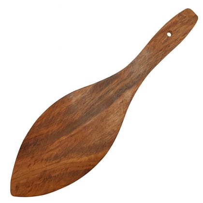 Wood Anna Karandi (Pack of 2) | Traditional Handcrafted Wooden Rice Serving Ladle | Natural Wood Cookware | Cooking & Serving Spoon | Kitchen Tableware & Dinnerware
