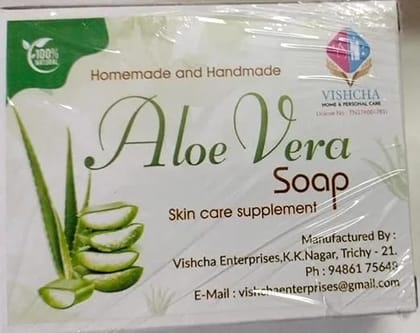 Aloe Vera Soap | Natural Handmade Soap | Herbal Bathing Soap for Healthy Skin | Natural Soap with Essential Oils | Soap for Soft Skin| Suitable for All Skin Types-100gm