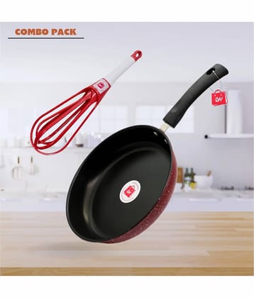 LAZYWINDOW Fry Pan & Whisker Hard Anodised Non-Stick Fry Pan ( Pack of 2 )