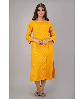 FABRR - Red Rayon Women's Straight Kurti ( Pack of 1 )