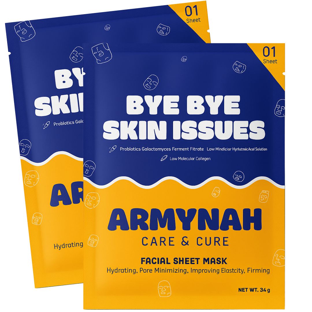 Armynah Care & Cure Hydrating Facial Sheet Mask Pack of 2 | Deep Moisturizing & Skin Glow