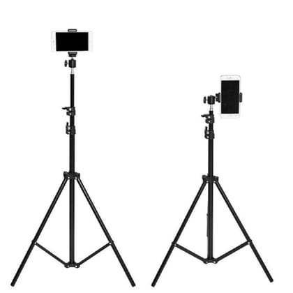 Tripod Stand adjst Upto 7 ft I with 360 Degree Ball Head Rotator & Mobile Holder for All Types of Mobile I Photography I Shooting I YouTube I Lightweight I Easy to Carry for Traveling I Metal I Black