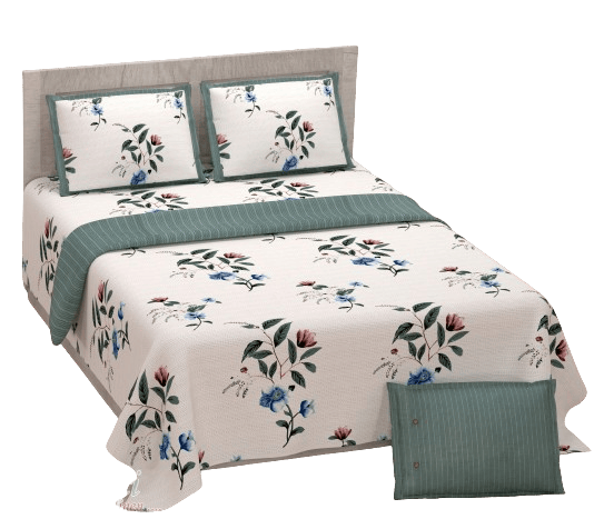 3001-Hometrade India-Standard King Size (90*108 Inches) Double Bedsheet With 2 Pillow Cover-RJ-14-Jaipur lining-3461