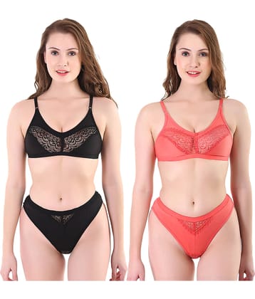 TCG Multi Color Cotton Lycra Bra & Panty Set