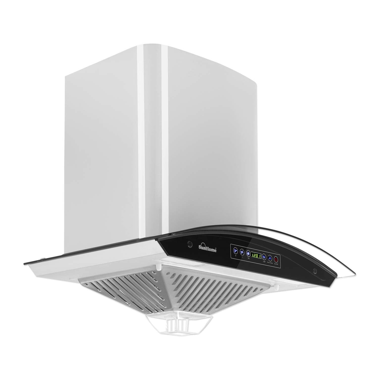 Sunflame REGAL 60 SS AC DX, 60 cm, 1100 m/hr Heat-operated Auto-Clean Chimney (Pyramid-Shaped Baffle Filter, Stainless Steel Finish) Sunflame REGAL 60 SS AC DX, 60 cm, 1100 m/hr Heat-operated Auto-Clean Chimney (Pyramid-Shaped Baffle Filter, Stainless St