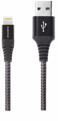 Ambrane ABCL-11 iPhone Braided Cable 1 Mtr (Black-Grey)