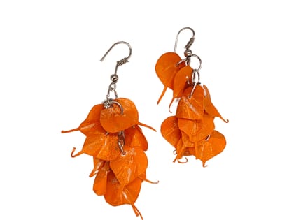 Handcraftet Autumn Leaf Earrings | Orange colour