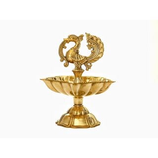 Sambhaav Illuminate with Grace Punhcmukhi Peacock Design Oil Lamp