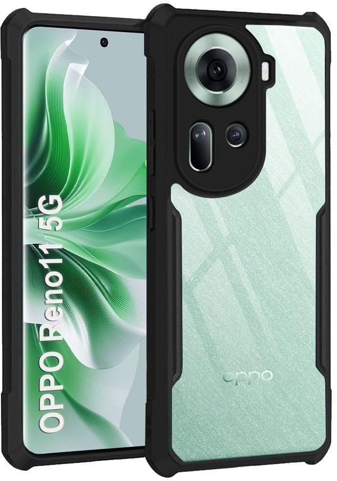 PLUGTECH Slim Shockproof Case | Matte Black Soft | Drop Protection | Precise Cutouts | Premium Mobile Cover for Oppo Reno 11 Pro