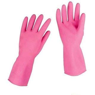 AAbha Pink Hand Gloves Washing Cleaning Kitchen Gloves