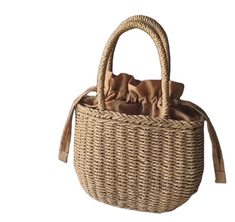 China Online Shopping Handbags For Women Women'S Fashion Handmade Bamboo Handbag Autumn And Winter Series Beach Sea Tote Straw Bag