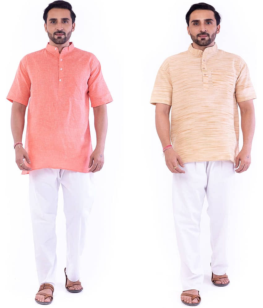 DESHBANDHU DBK - Multi Cotton Men's Regular Kurta ( Pack of 2 )