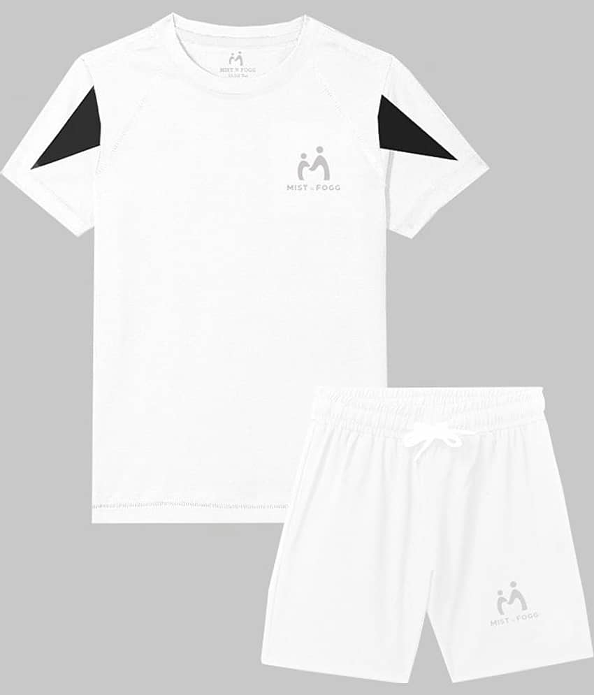MIST N FOGG Pack of 1 Unisex Polyester T-Shirt & Shorts Set ( Black )