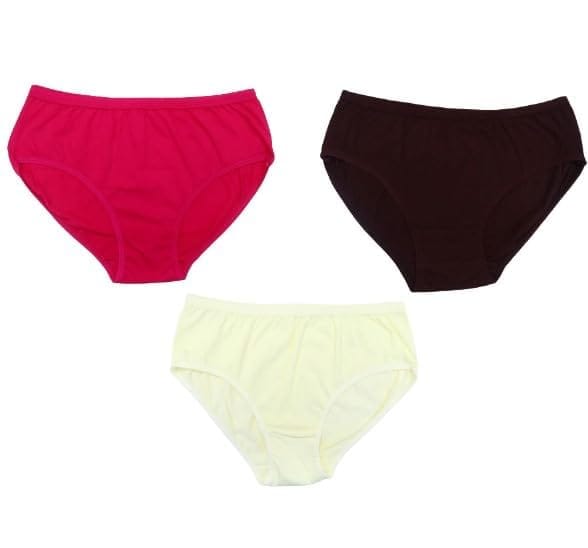FAIRO STORE Women's Cotton XL Size 95 cm Panties, Solid Hipster, Multicolor, Pack of 3