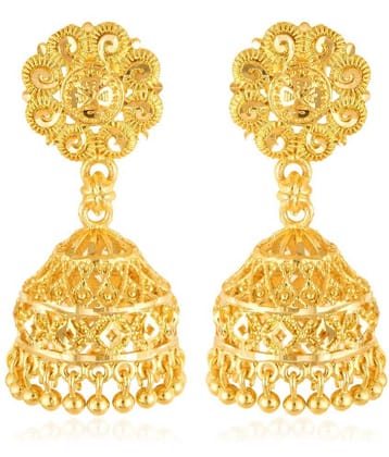 VIVASTRI Golden Jhumki Earrings ( Pack of 1 )