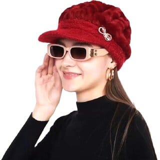 Minha Women Woolen Visor BeanieFree Size, Cozy & Stylish Winter Hat (Assorted Colors)_CLN-T-177